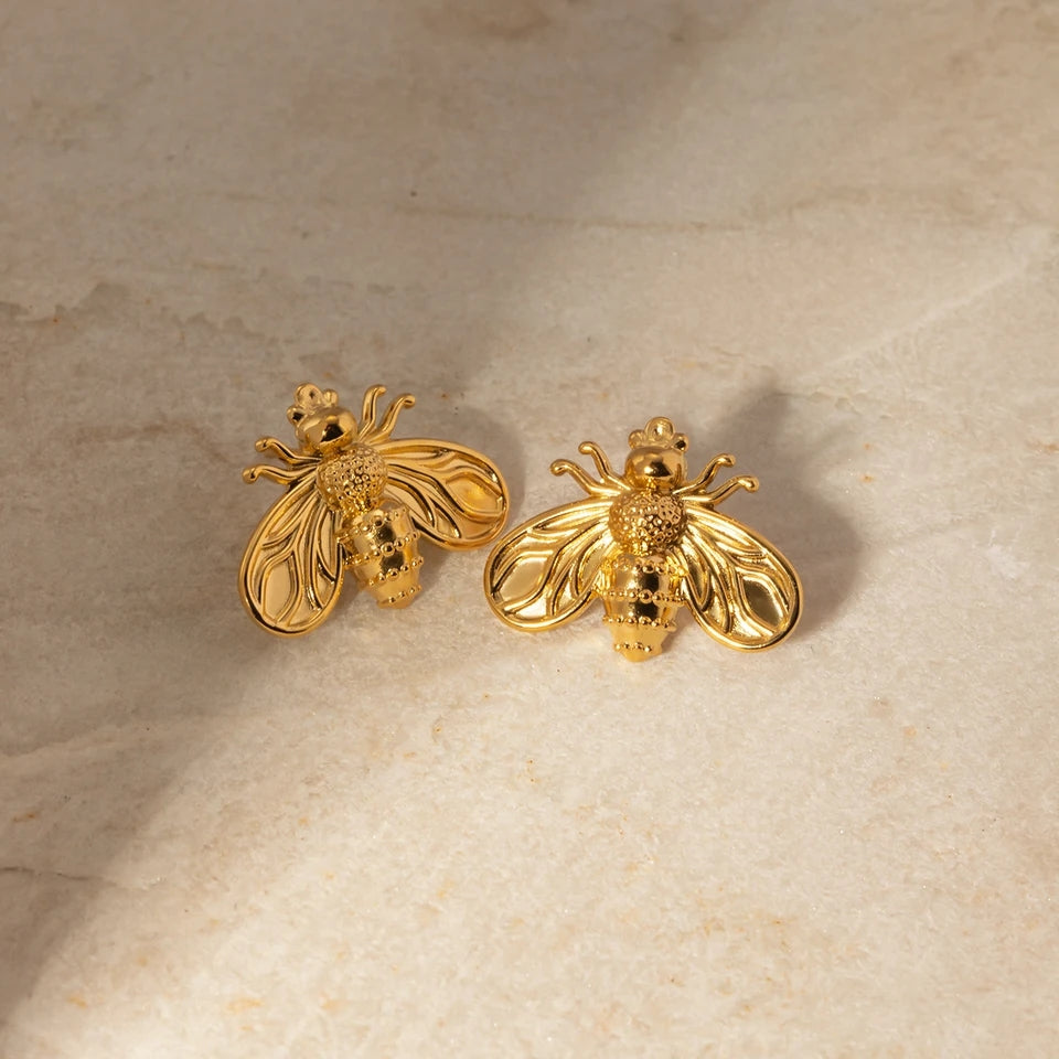 Gold Bee Earring