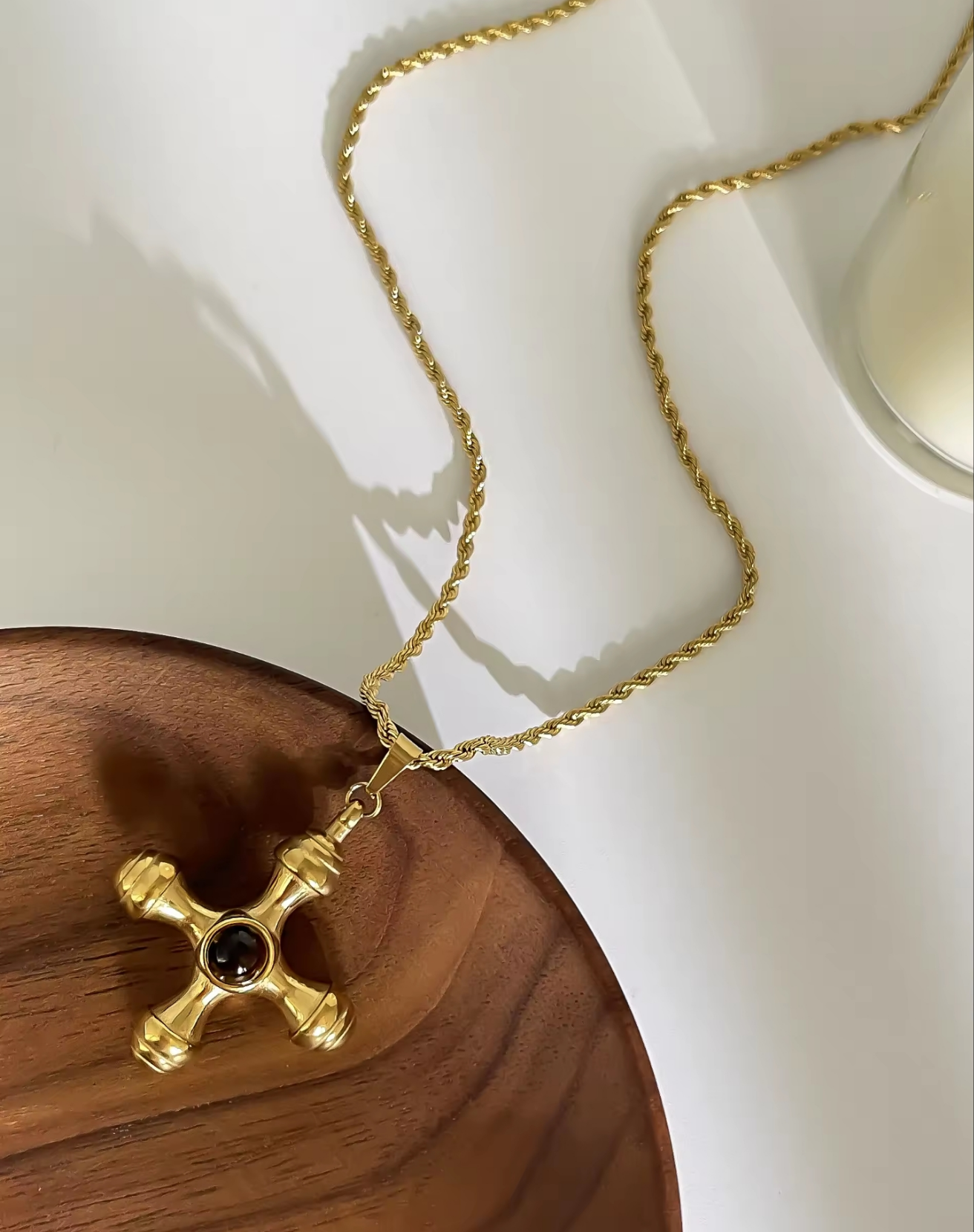 Cross Black Necklace
