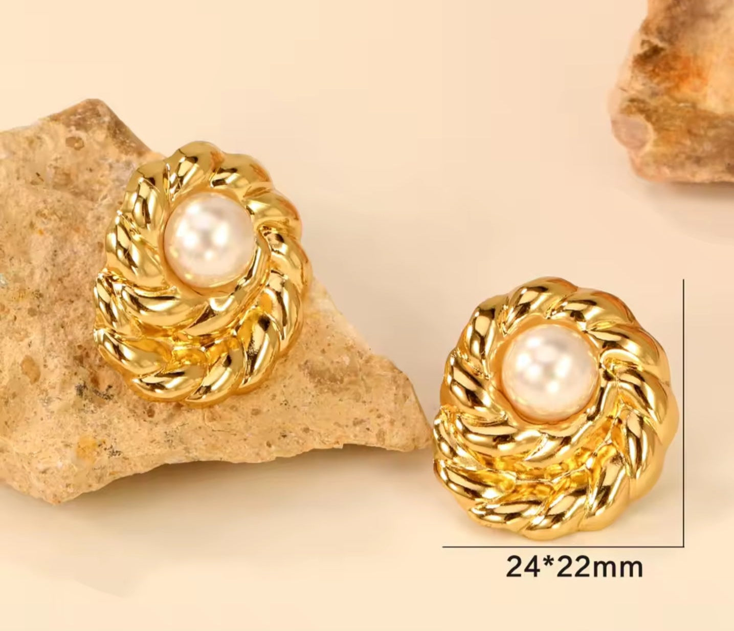 Espiral Stone Gold Earring