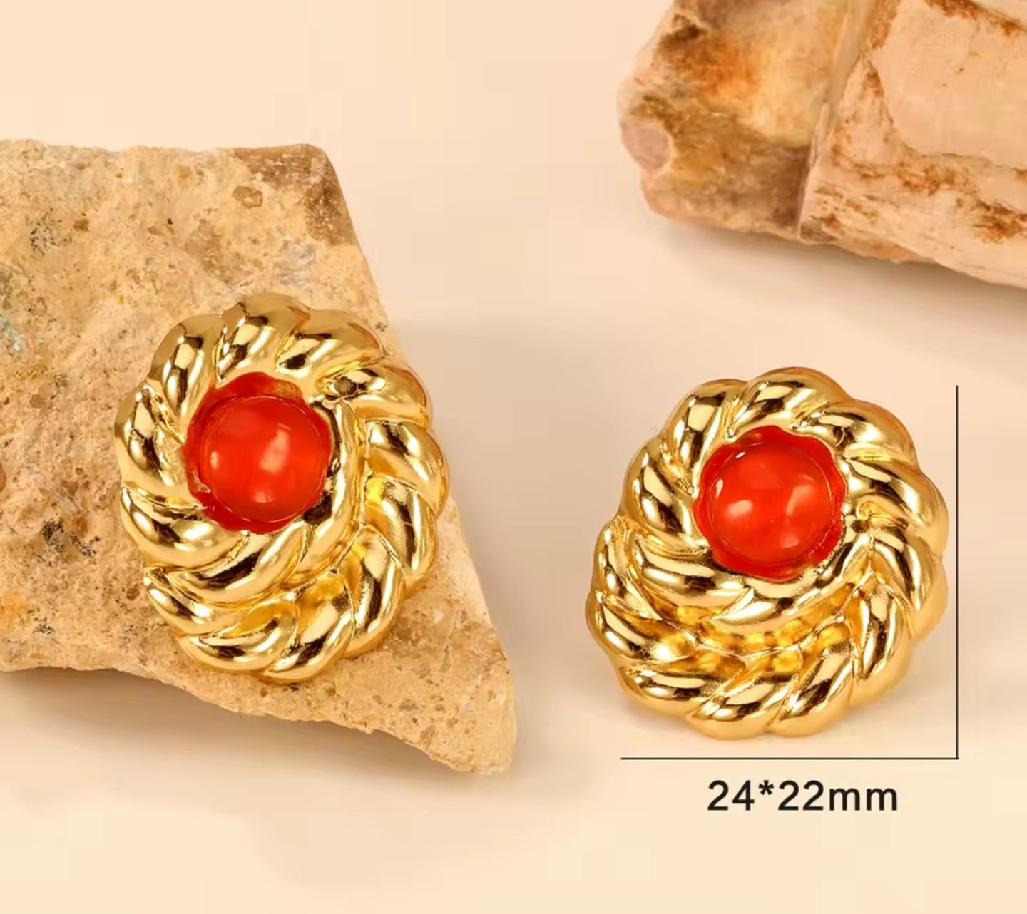Espiral Stone Gold Earring