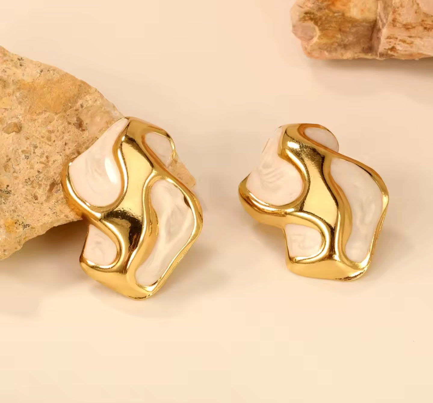 Acrylic Gold Earring