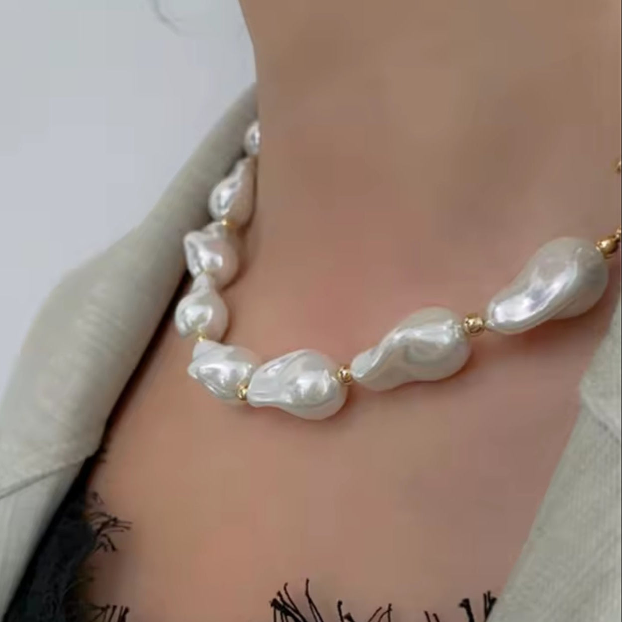 Huge Acrylic Pearl Necklace