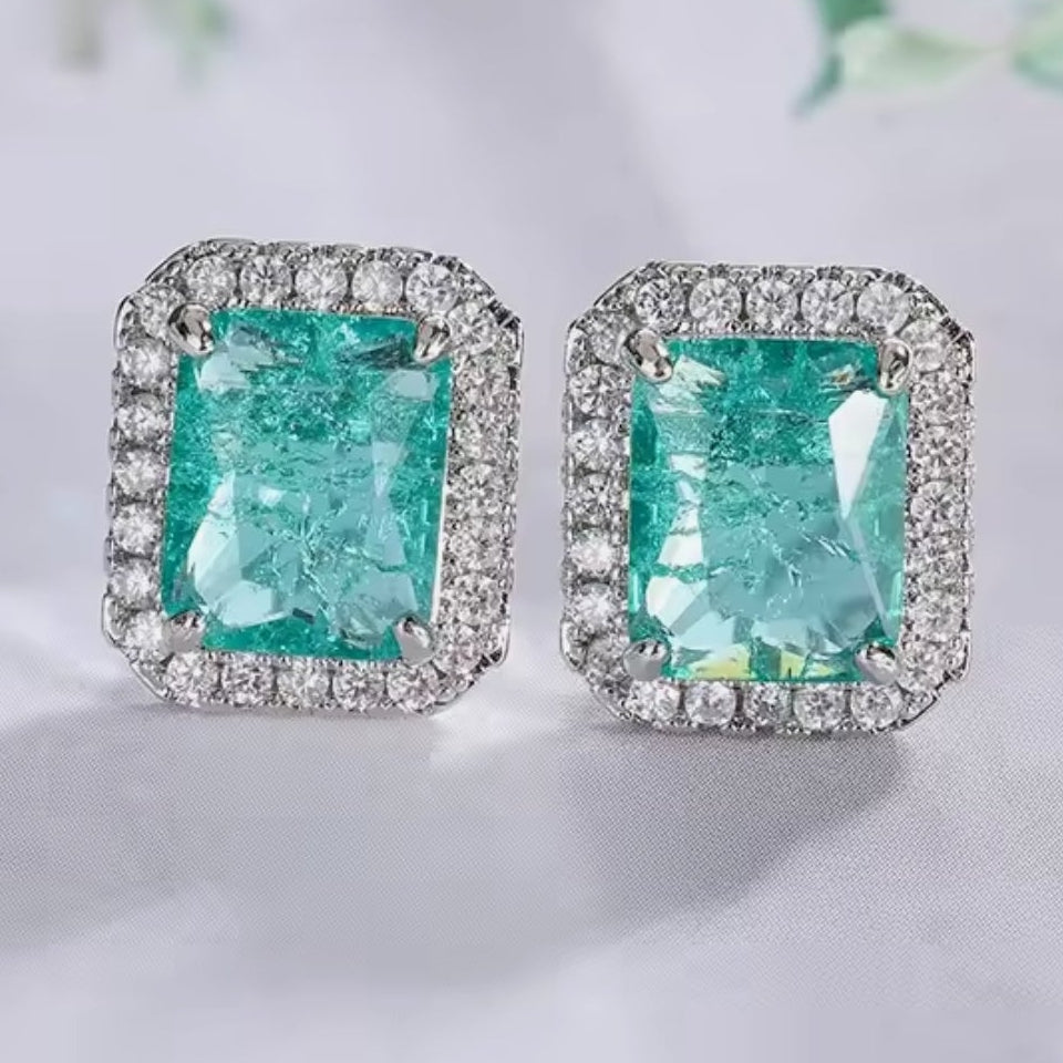 Emeral Square Earring