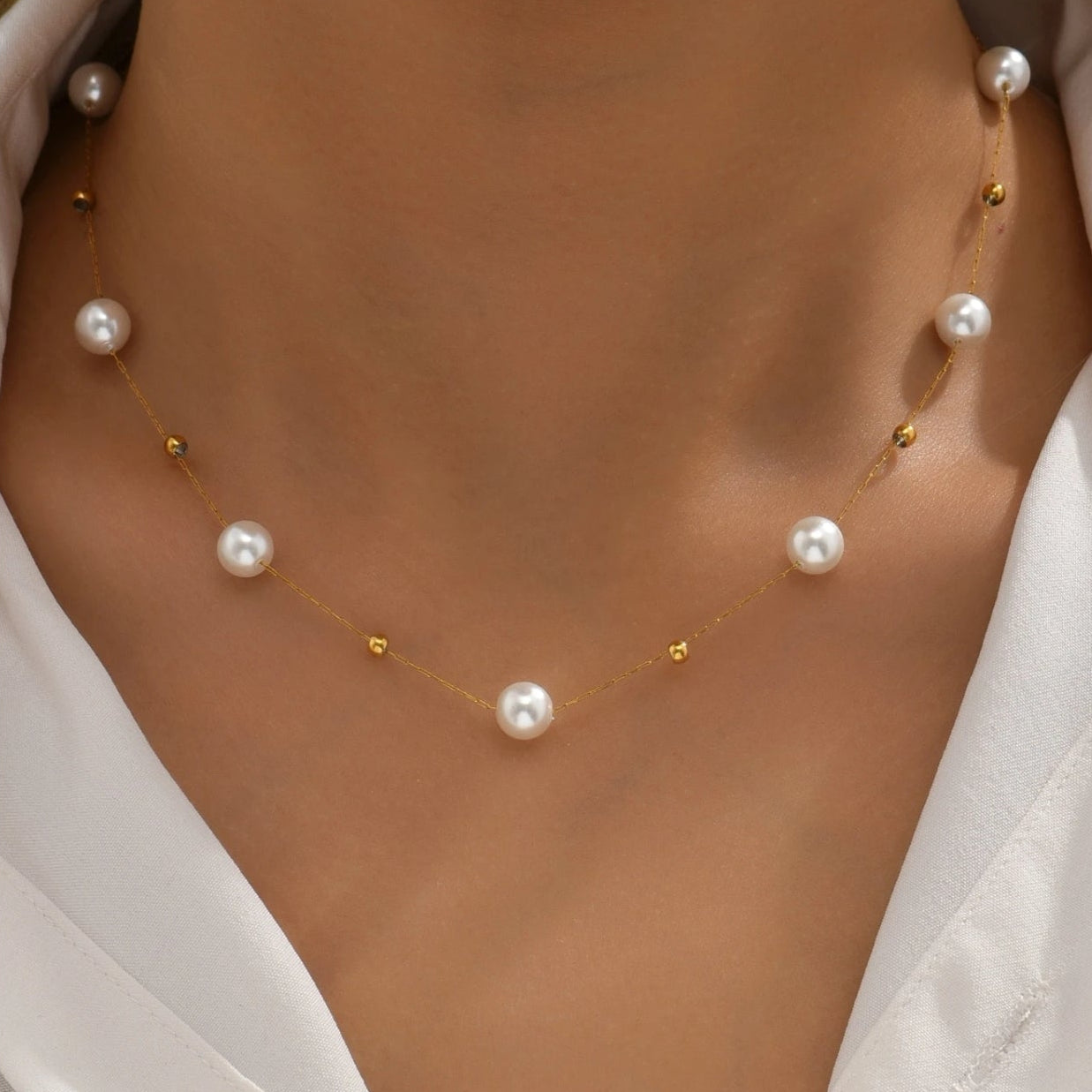 Floating Pearl Necklace