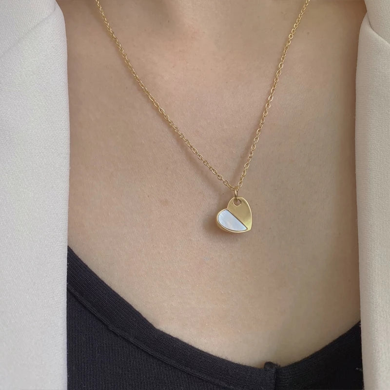 Gold White Necklace