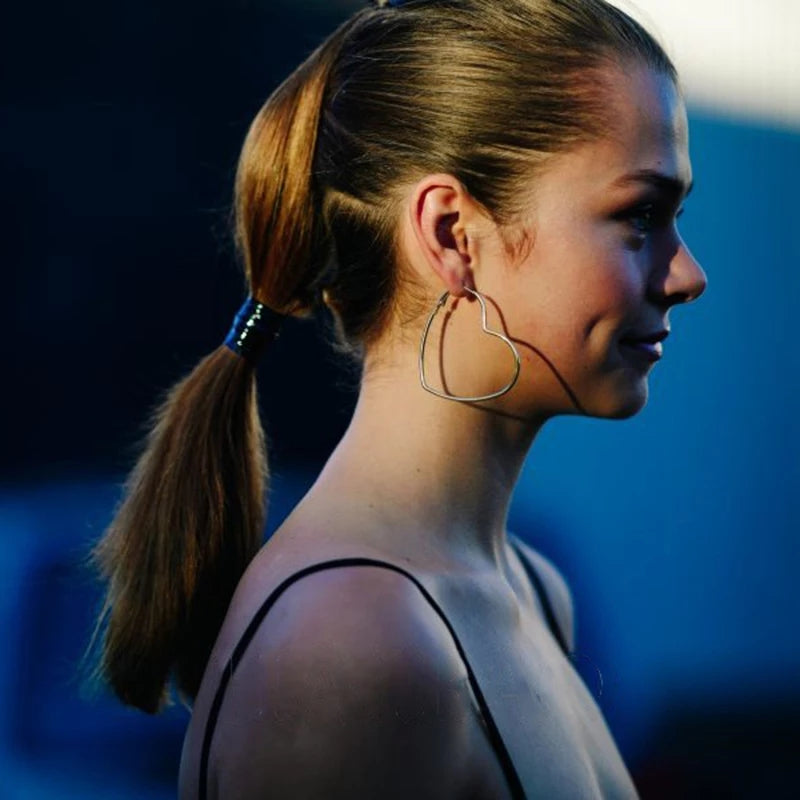 Huge Heart Hoop Earring