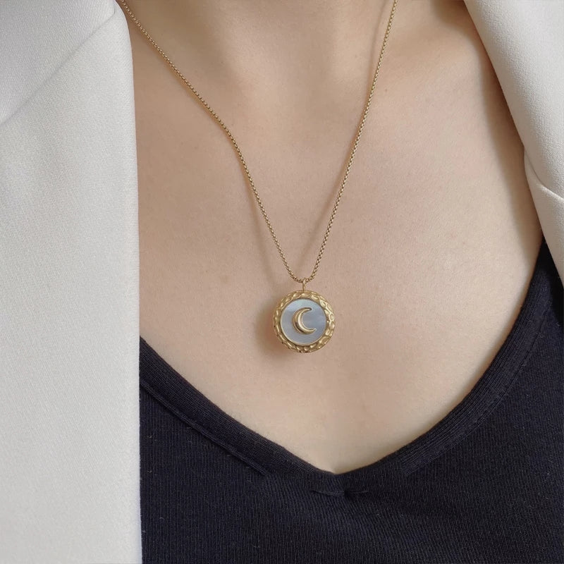 Gold White Necklace