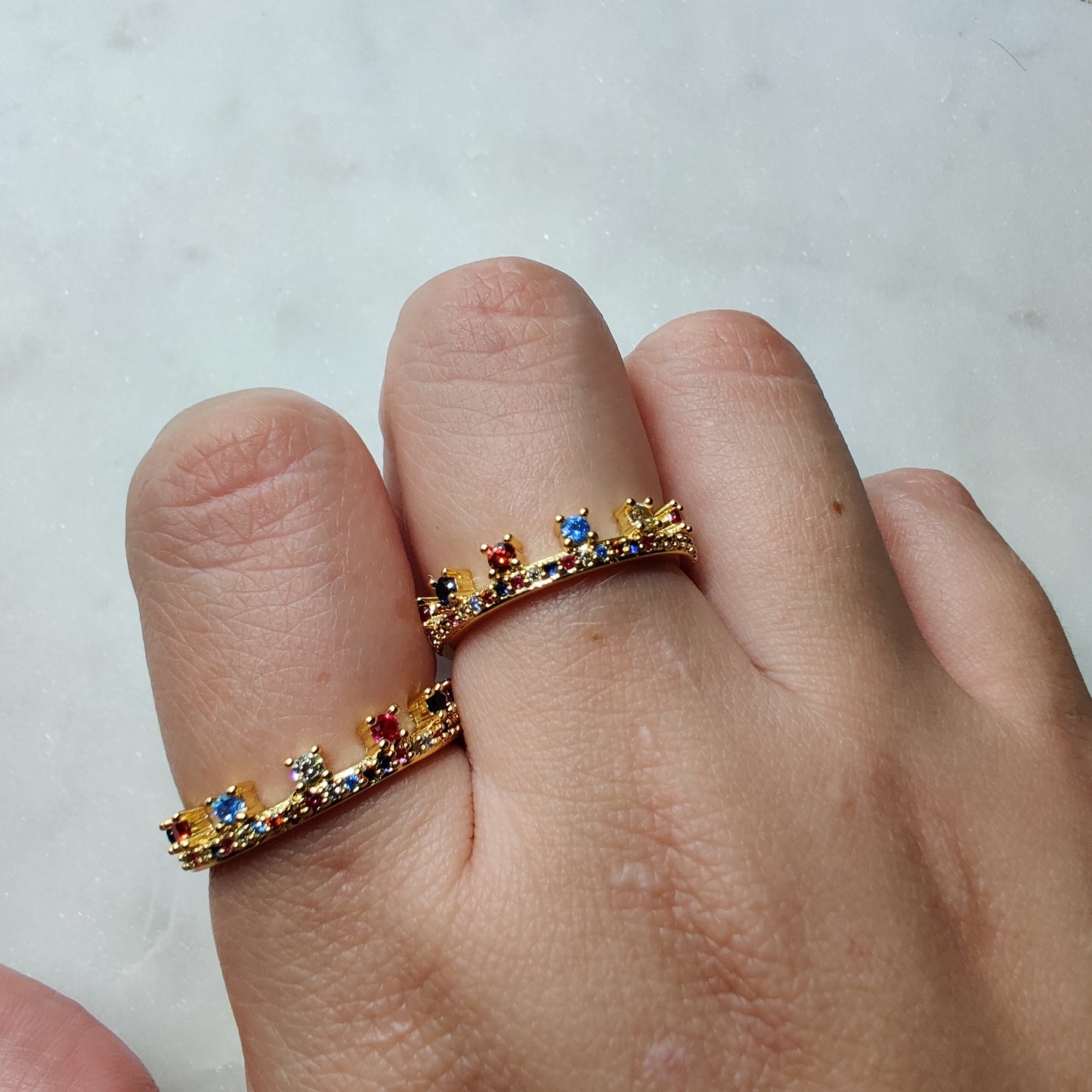 Multicolor Crown Ring