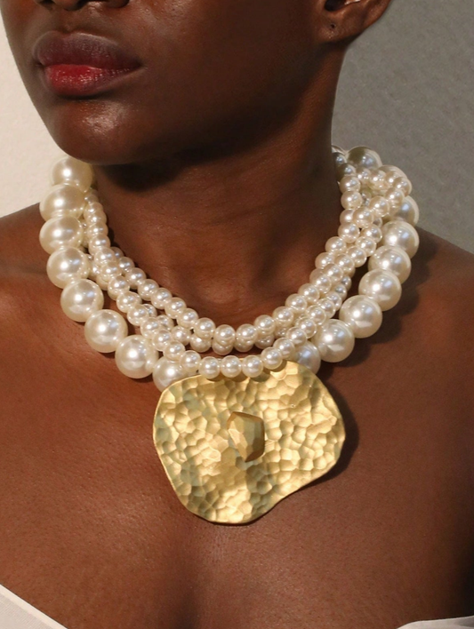 Big Gold Pearl Neckalce