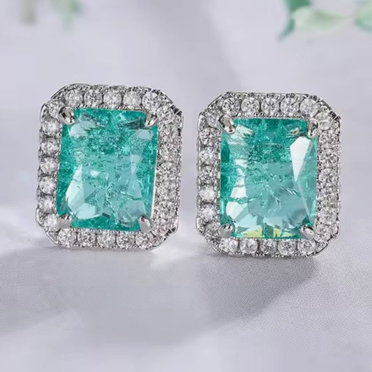 Emeral Square Earring