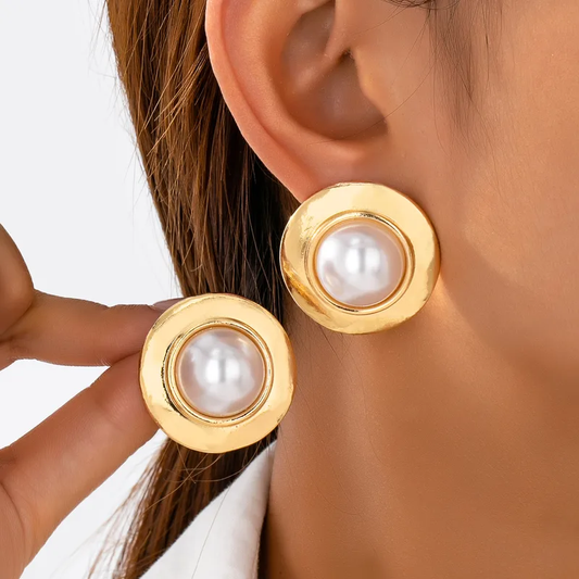 Perla Gold Huge Earring