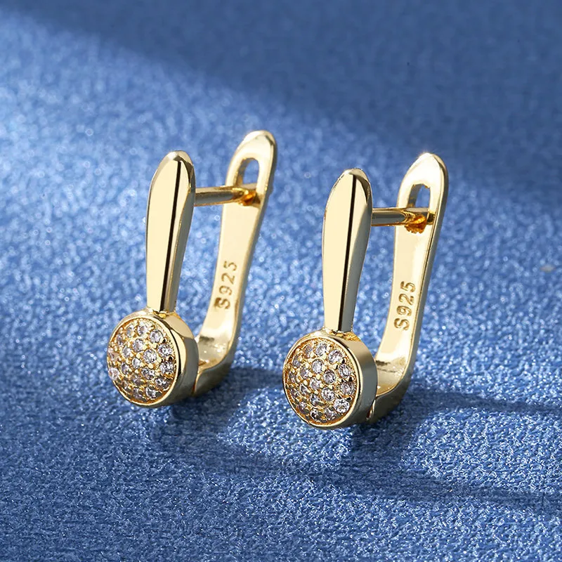 Circle Zircon U Earring