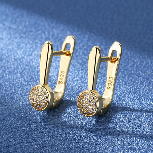 Circle Zircon U Earring