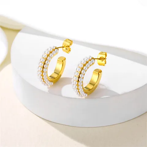 Doble Pearl Earring