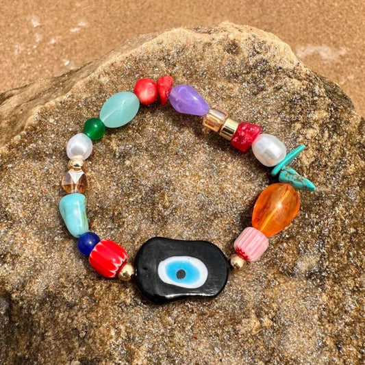 Glass Black Eye Bracelet