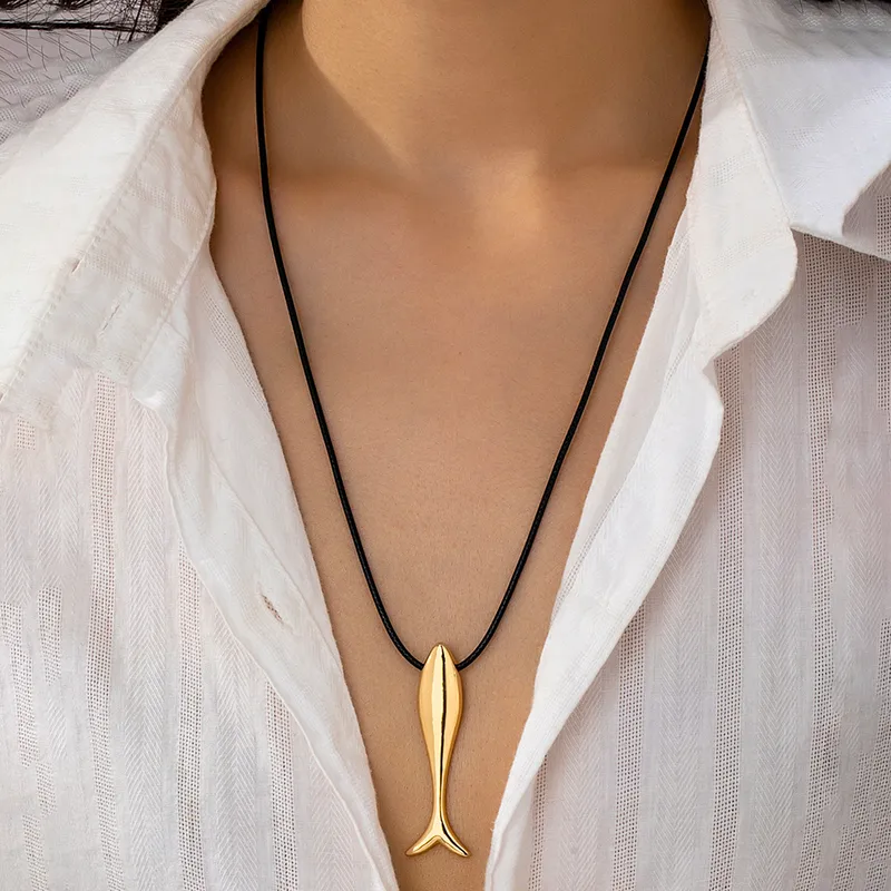 Pez Gold Tin Necklace