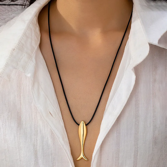 Pez Gold Tin Necklace