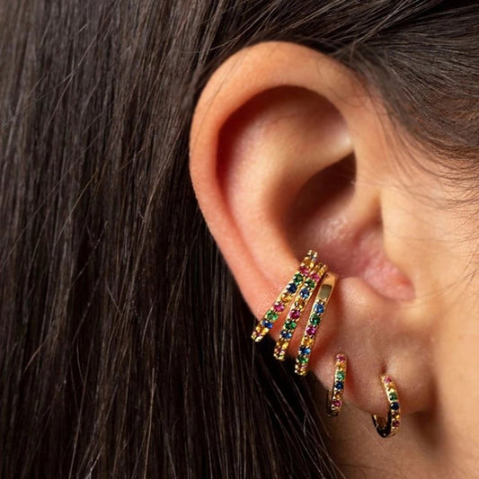 Rainbow Huggie Earring